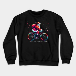 Christmas Santa Bicycle Crewneck Sweatshirt